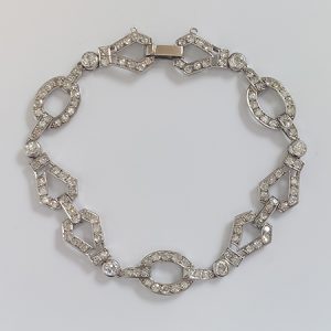 French Art Deco Diamond And Platinum Bracelet, Circa 1930