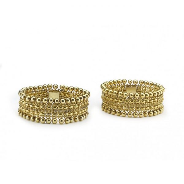 A PAIR OF VICTORIAN GOLD BRACELETS