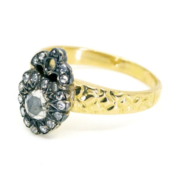 Georgian Diamond Silver and Gold Ring