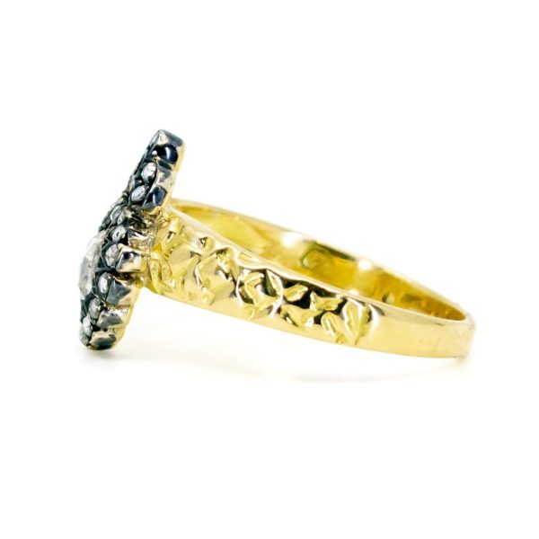 Georgian Diamond Silver and Gold Ring