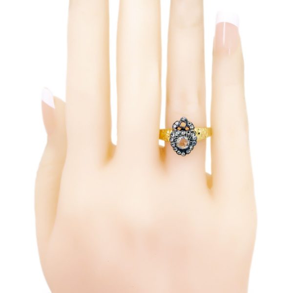 Georgian Diamond Silver and Gold Ring