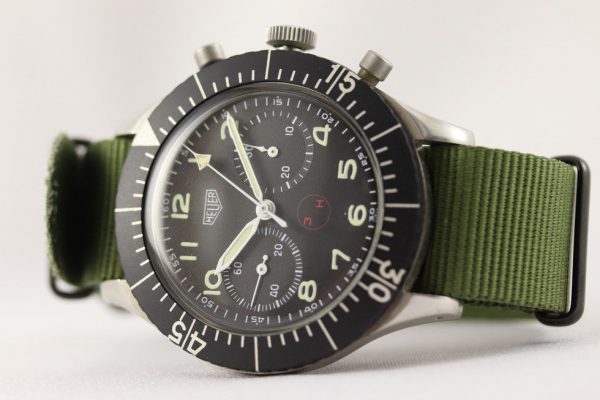 Vintage Gents Heuer Bundeswehr Chronograph Wristwatch