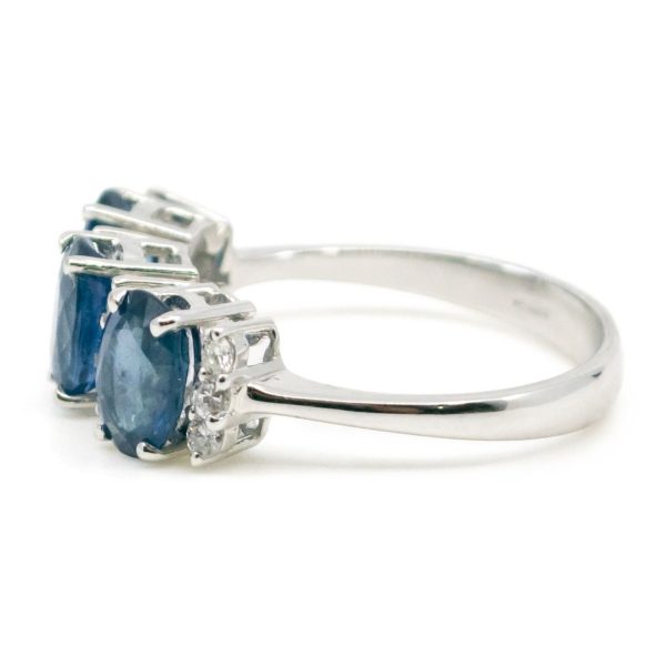 Modern Sapphire and Diamond Gold Ring