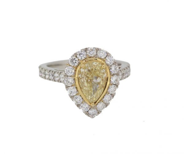 Fancy yellow diamond engagement ring