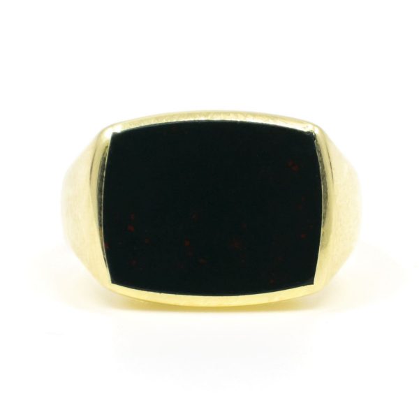 Vintage Bloodstone and Gold Signet Ring