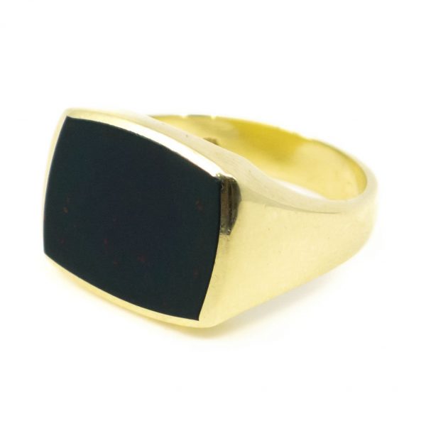Vintage Bloodstone and Gold Signet Ring