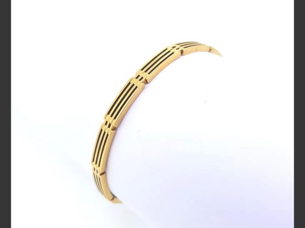Classic gate bracelet, with hidden clasp, 18ct yellow gold, 17g