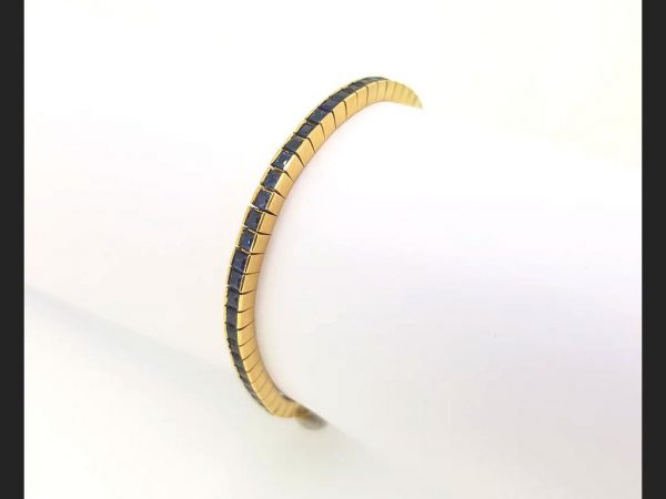 Sapphire Line Bracelet, 18ct yellow gold.