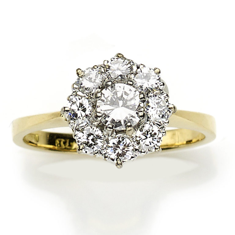 Diamond Cluster Ring In 18ct Gold - Jewellery Discovery