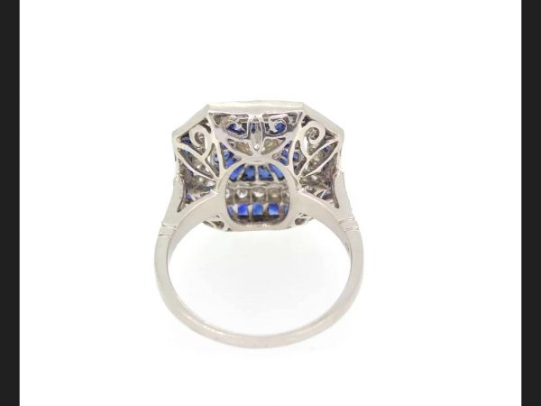 Art Deco Style Sapphire and Diamond Ring