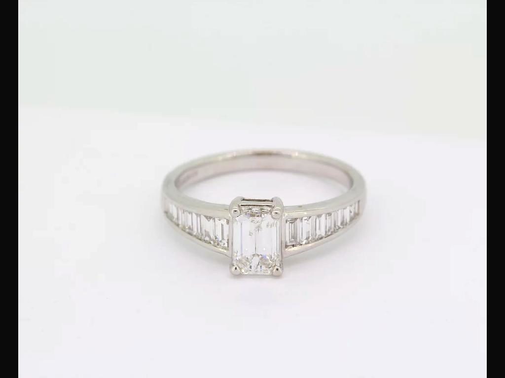 Diamond Ring, Emerald and Baguette Cuts, 1.26 carat total
