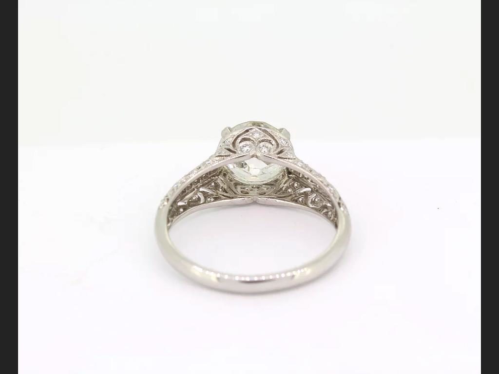 Art Deco Old Cut Diamond Solitaire Ring, 1.90 carats, set in Platinum