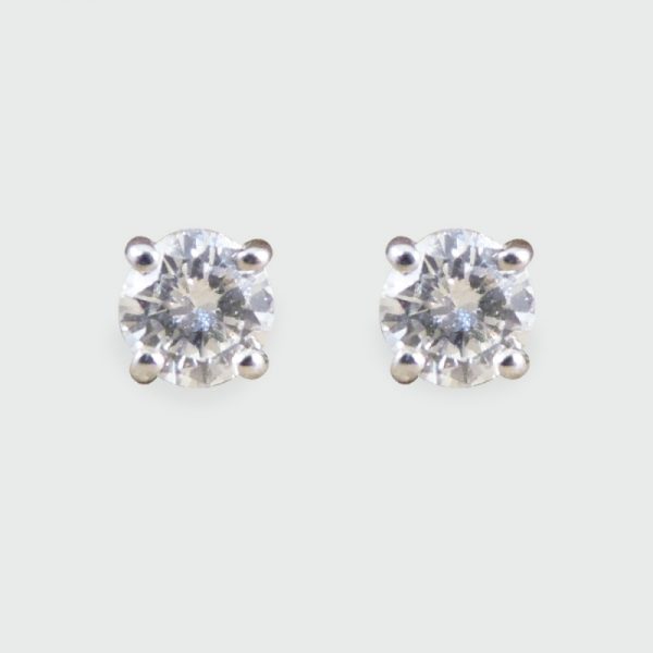 0.52ct Diamond Stud Earrings, 18ct White Gold