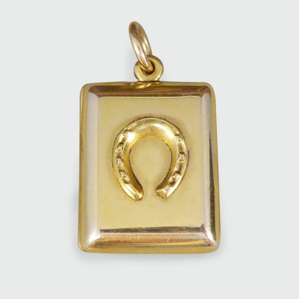 Antique Edwardian Gold Horseshoe Pendant Locket - Jewellery Discovery