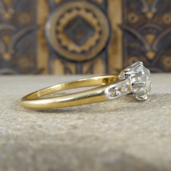 Antique Victorian 1.55ct Diamond Solitaire Engagement Ring, 18ct Gold