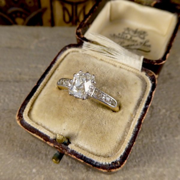 Antique Victorian 1.55ct Diamond Solitaire Engagement Ring, 18ct Gold ...