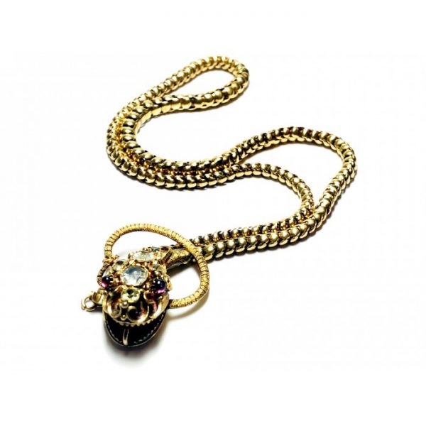 Antique Victorian 15ct Gold Snake Necklace - Jewellery Discovery