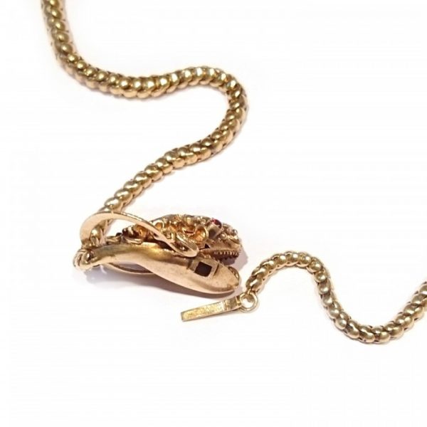 Antique Victorian 15ct Gold Snake Necklace - Jewellery Discovery