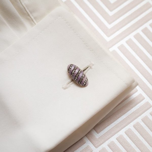Fabergé Diamond & Enamel Cufflinks, Circa 1899