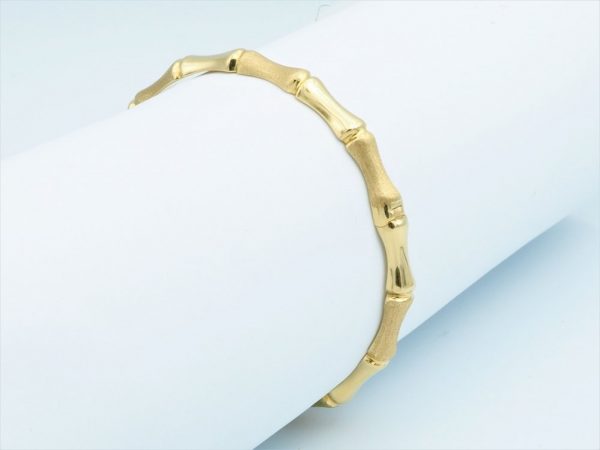 Vintage Bamboo Gold Bangle Bracelet