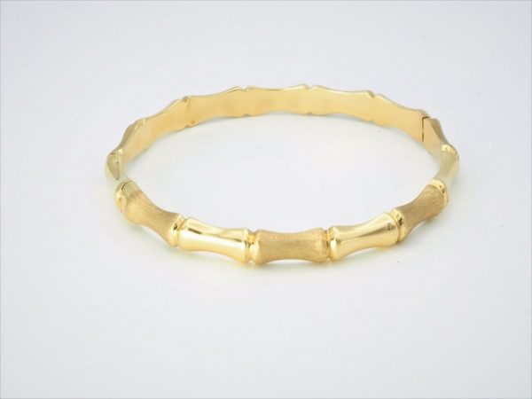 Vintage Bamboo Gold Bangle Bracelet