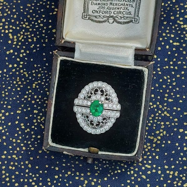 Zambian Emerald and Diamond Ring