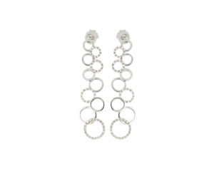 One of a Kind Graduating Circle Diamond Set Drop Earrings