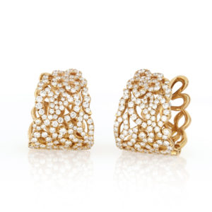 18ct Yellow Gold Diamond Set Earrings, 4.40ct
