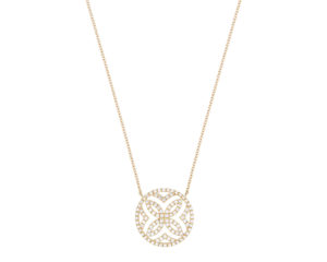 Diamond Set Floral Motif Necklace, 18ct Yellow Gold