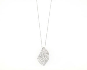 Diamond Set Pendant Necklace, 18ct White Gold