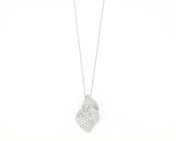 Diamond Set Pendant Necklace, 18ct White Gold
