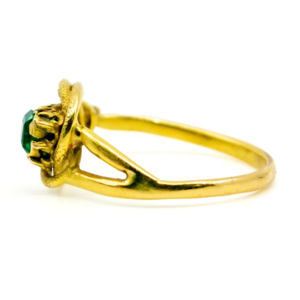 Antique Georgian Emerald Set Snake Gold Ring