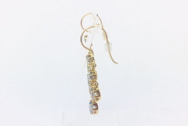 Aquamarine Chandelier Gold Drop Earrings