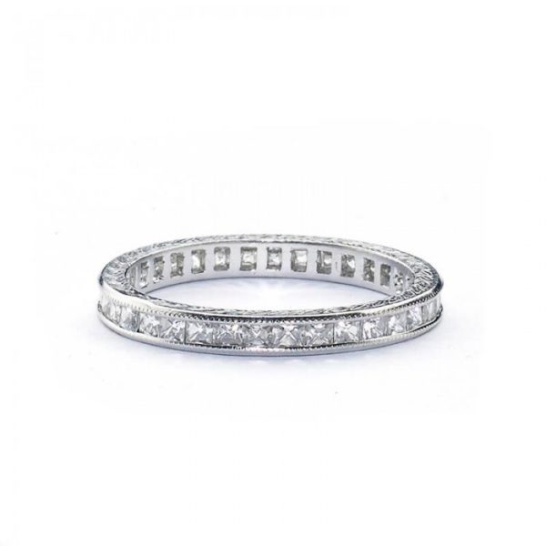 French Cut Diamond Platinum Eternity Ring