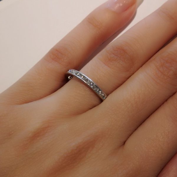 French Cut Diamond Platinum Eternity Ring