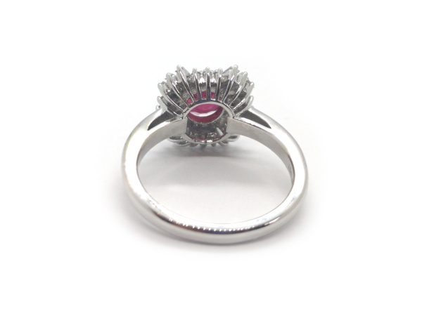 1.73ct Ruby and Diamond Fancy Cluster Ring