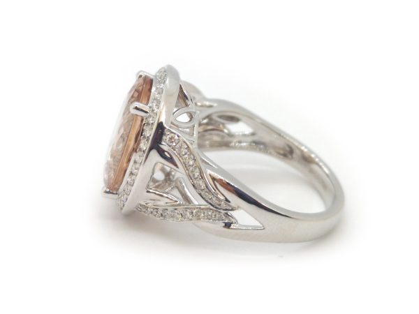 Brazilian Morganite and Diamond Dress Ring, 18ct White Gold