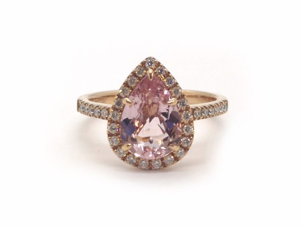 Morganite and Diamond Dress Ring in 18ct Rose Gold