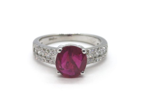2.03ct Ruby and Diamond Ring in 18ct Gold
