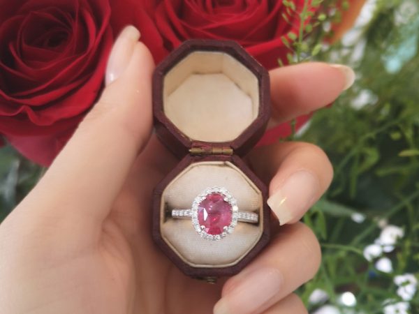 2.62ct Ruby and Diamond Cluster Ring in 18ct White Gold