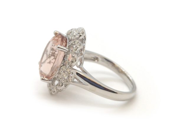 8.06ct Morganite and Diamond Dress Ring in 18ct White Gold