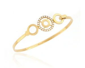 18ct Yellow Gold Diamond Set Bangle