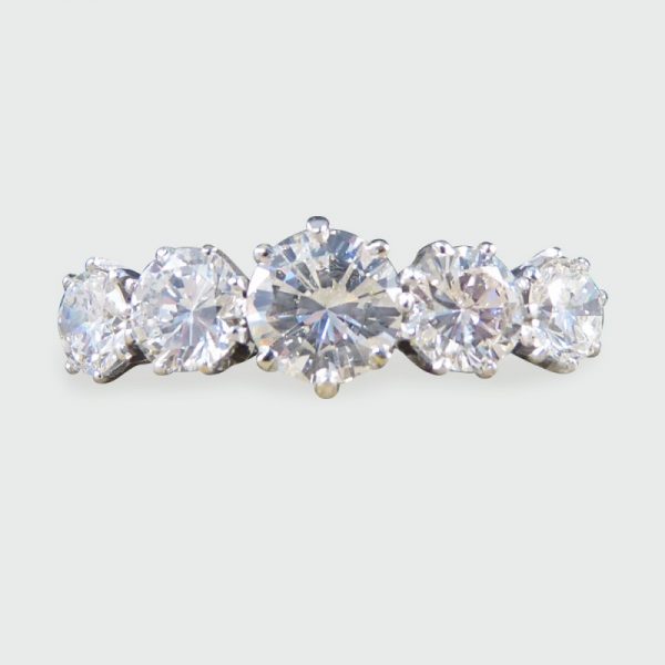 Vintage 2.15ct Five Stone Diamond Ring in 18ct Gold