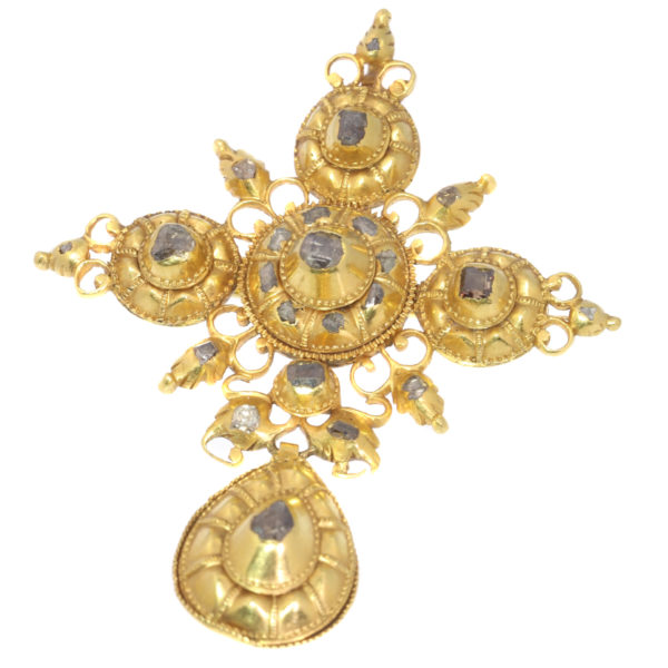 17th Century Gold and Rose Cut Diamond Cross
