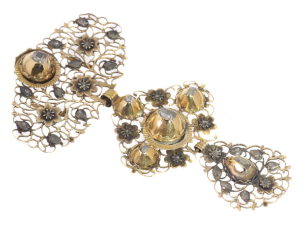 Antique 18th Century Belgian Gold Diamond La Jeannette Pendant