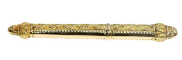 Impressive Gold French Pre-Victorian Needle Case with Original Needle