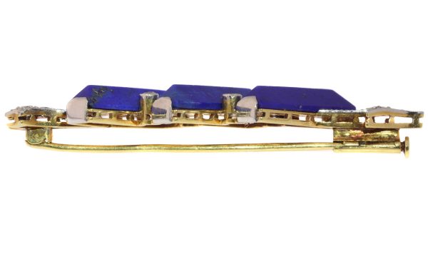 Diamond and Lapis Lazuli Arrow Brooch, Platinum and Gold, Circa 1940's