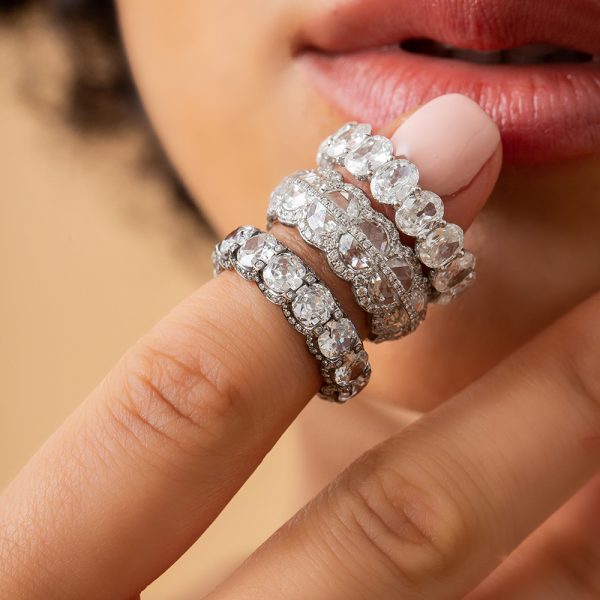 Half-Moon Cut Diamond Full Eternity Ring, 5.75 carats