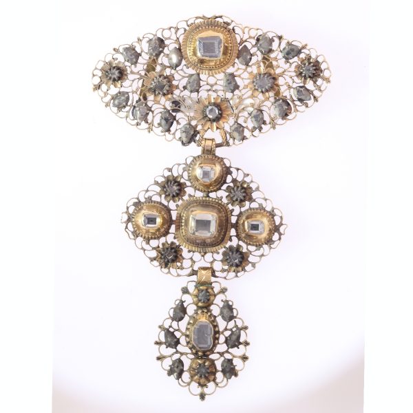Antique Georgian Old Cut Diamond Cross Pendant, 18ct Rose Gold