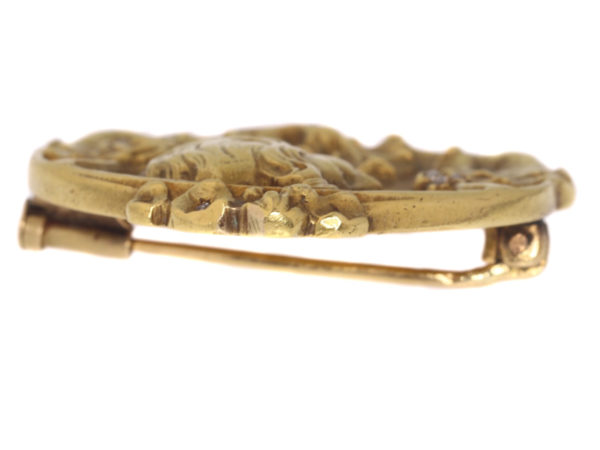 Antique Art Nouveau Zacha Diamond Set 18ct Gold Brooch